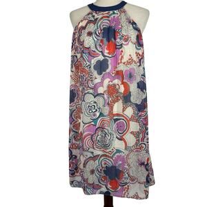 Liberty of London Target Dress XS Floral Pleated Swing Shift Hippie 70s Mod Boho